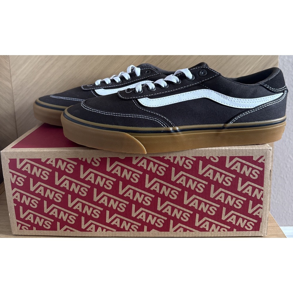 Vans Brooklyn LS Skateboard Shoe Canvas Gum Turkish Coffee Size 8.5 Brand New‎
